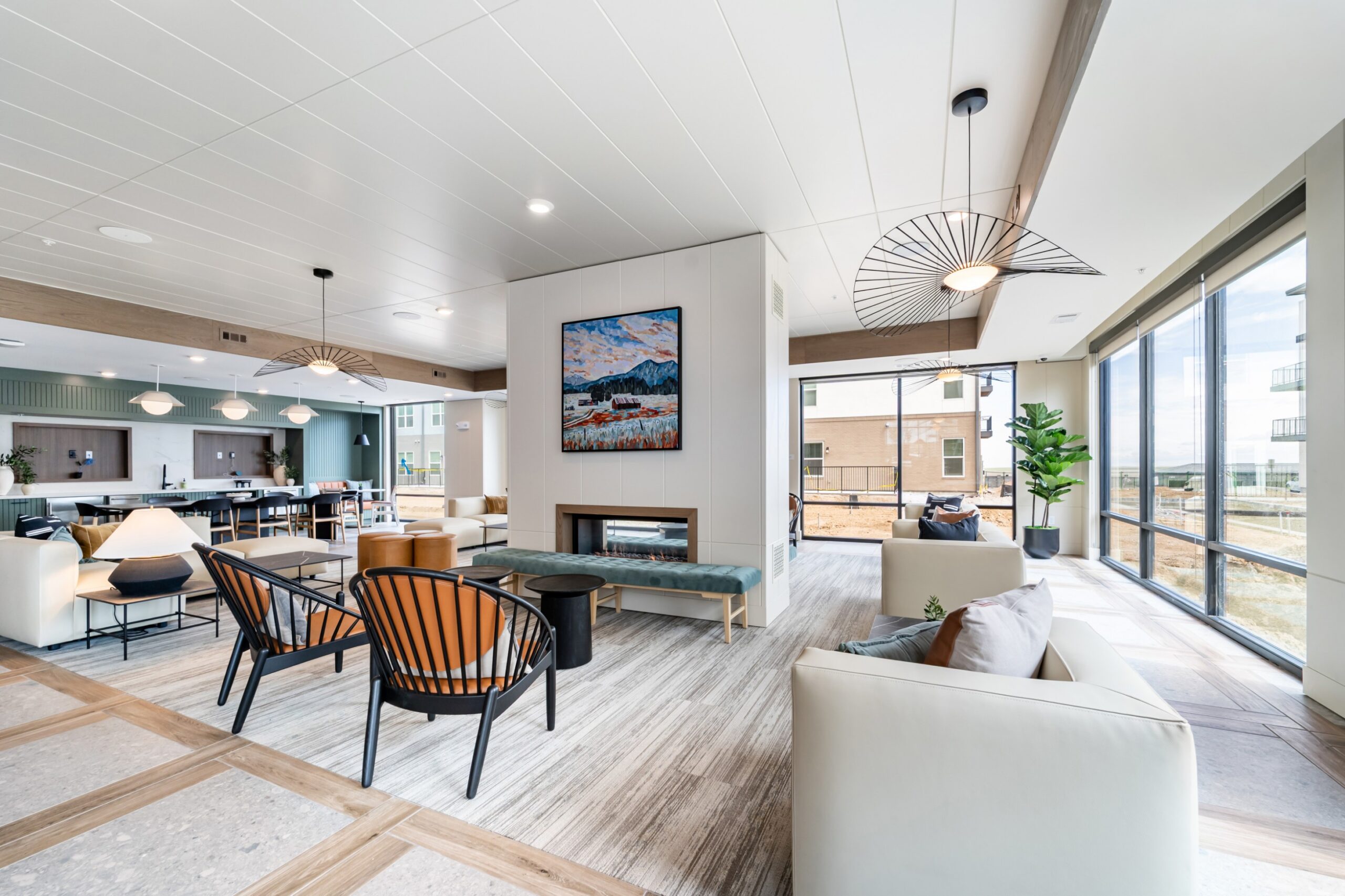 Resident clubroom with a gas fireplace at Banyan High Point